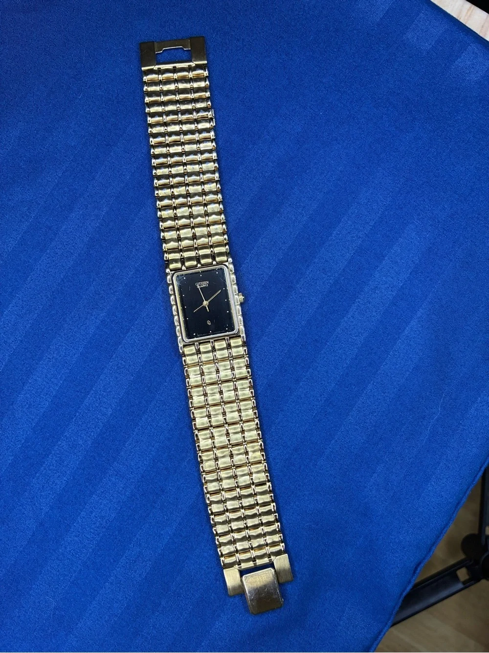 Citizen Gold-Tone Bracelet Watch with Black Square Dial